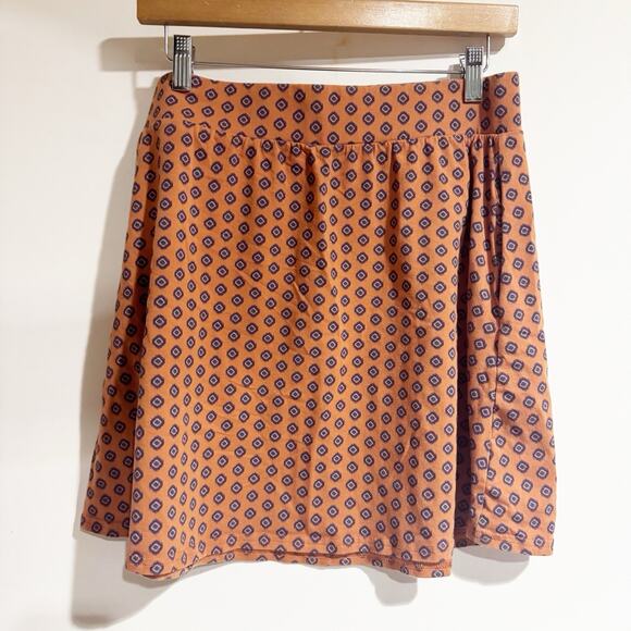 PACT Women Large Orange Print Mini Dress Pockets - Picture 1 of 3